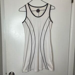 NWT! Bolle Black & White Athletic Tennis Dress with Silhouette Stripe Details